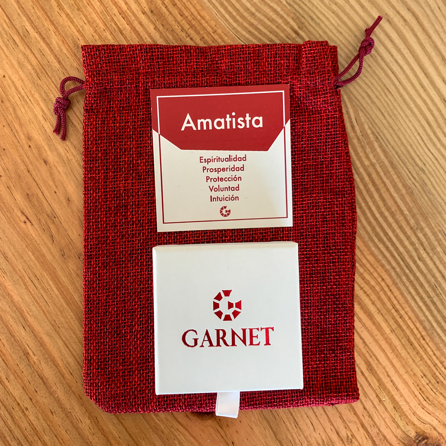 garnet empaque bolsa roja