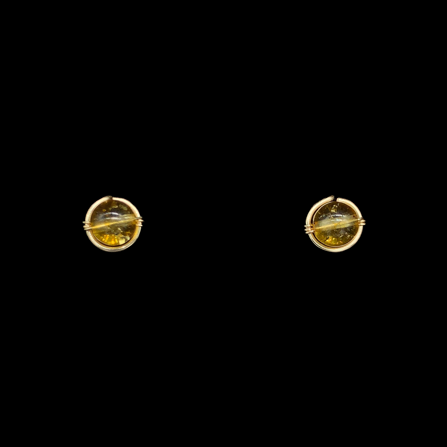 aretes dormilonas gold filled citrino