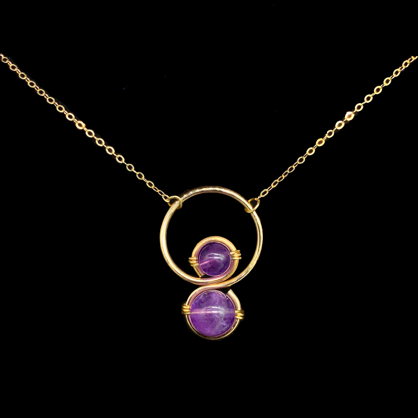 collar amatista gold filled