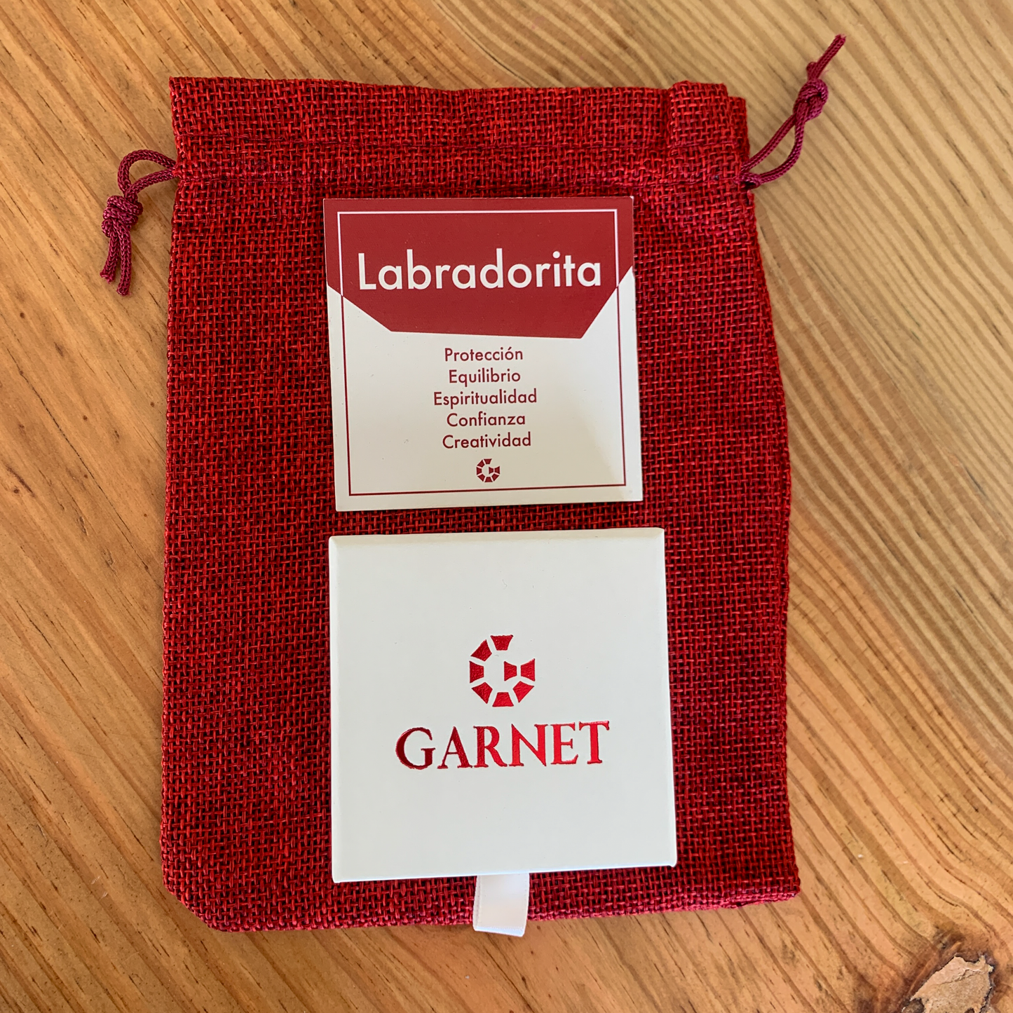 garnet empaque bolsa roja