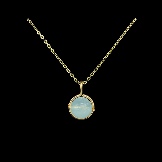 collar aguamarina gold filled