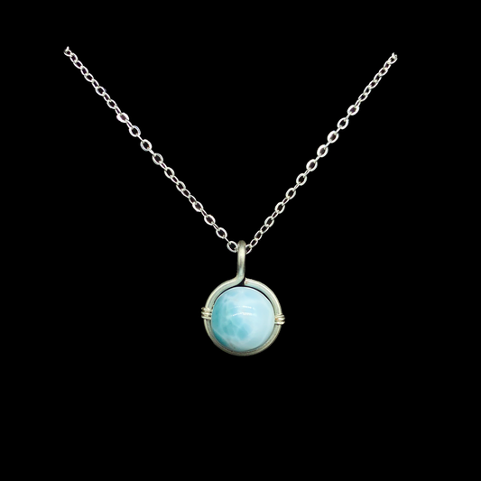 collar larimar plata