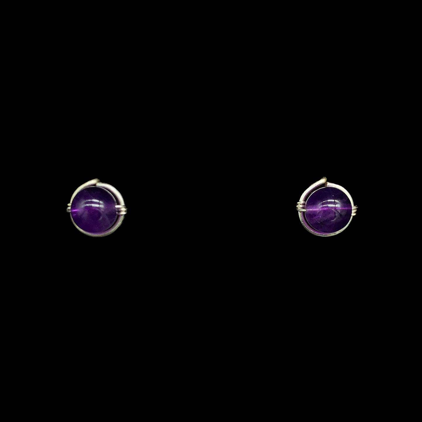 aretes dormilonas amatista plata