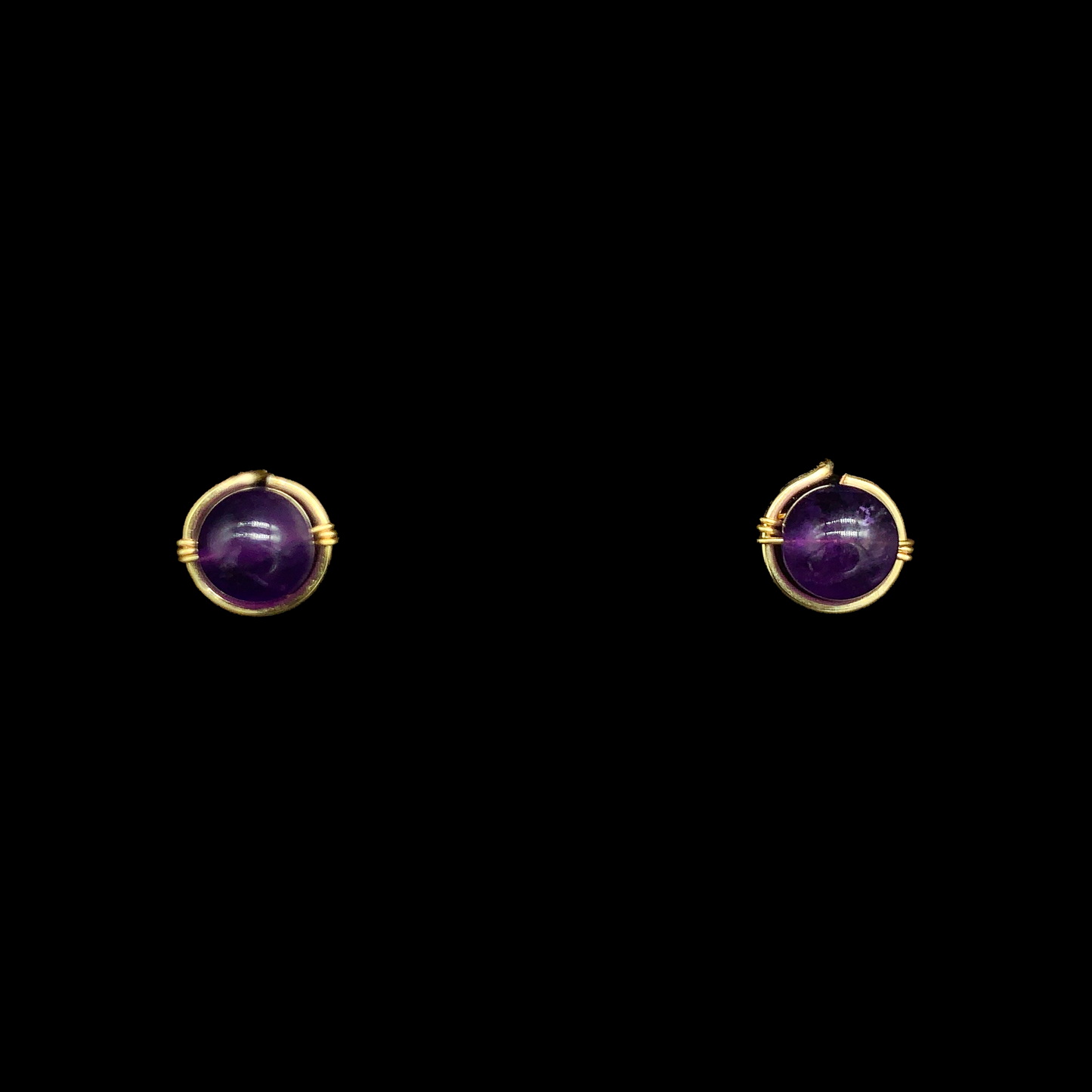 aretes dormilonas amatista gold filled