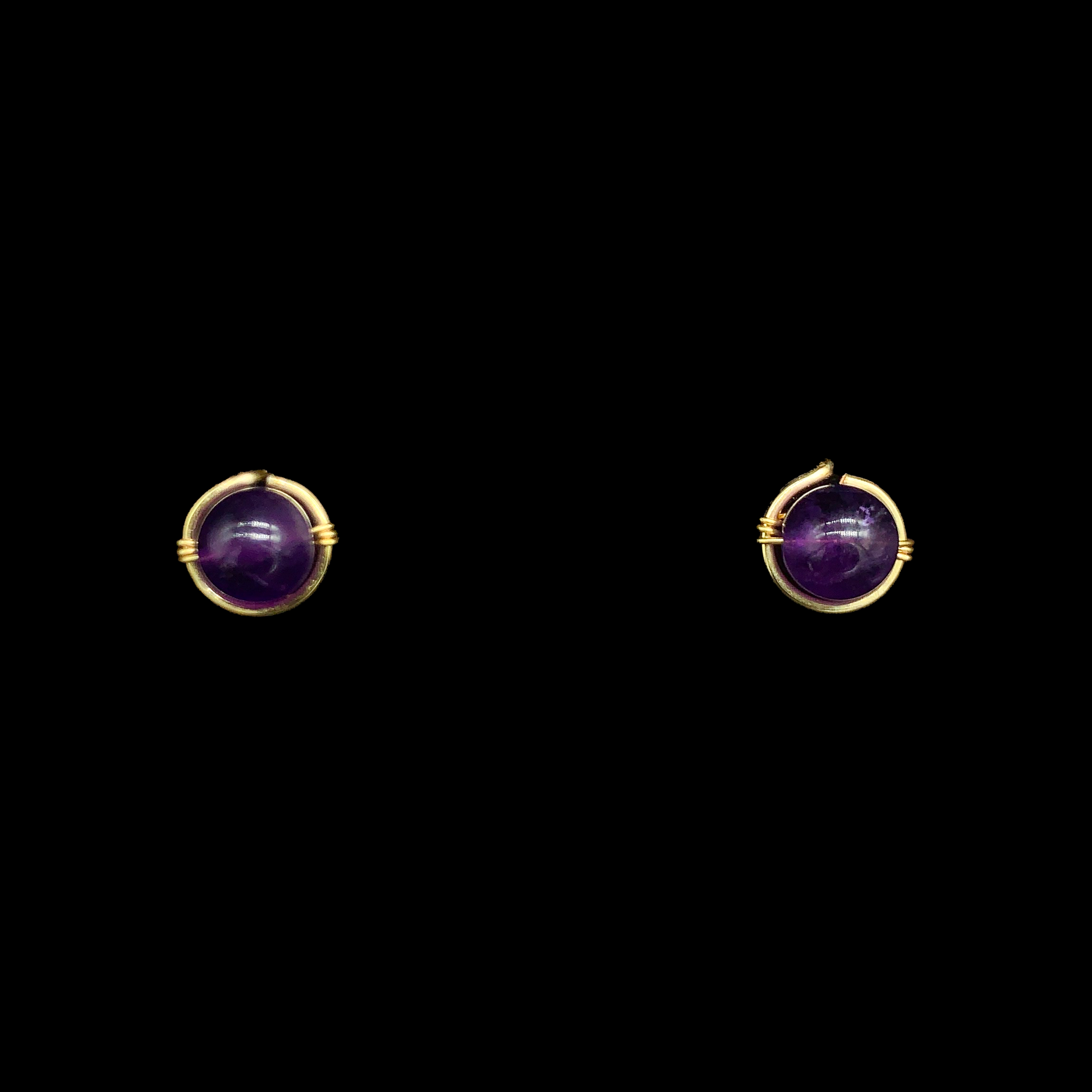 aretes dormilonas amatista gold filled
