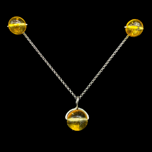 set collar aretes citrino plata