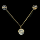 set collar aretes cuarzo cristal gold filled